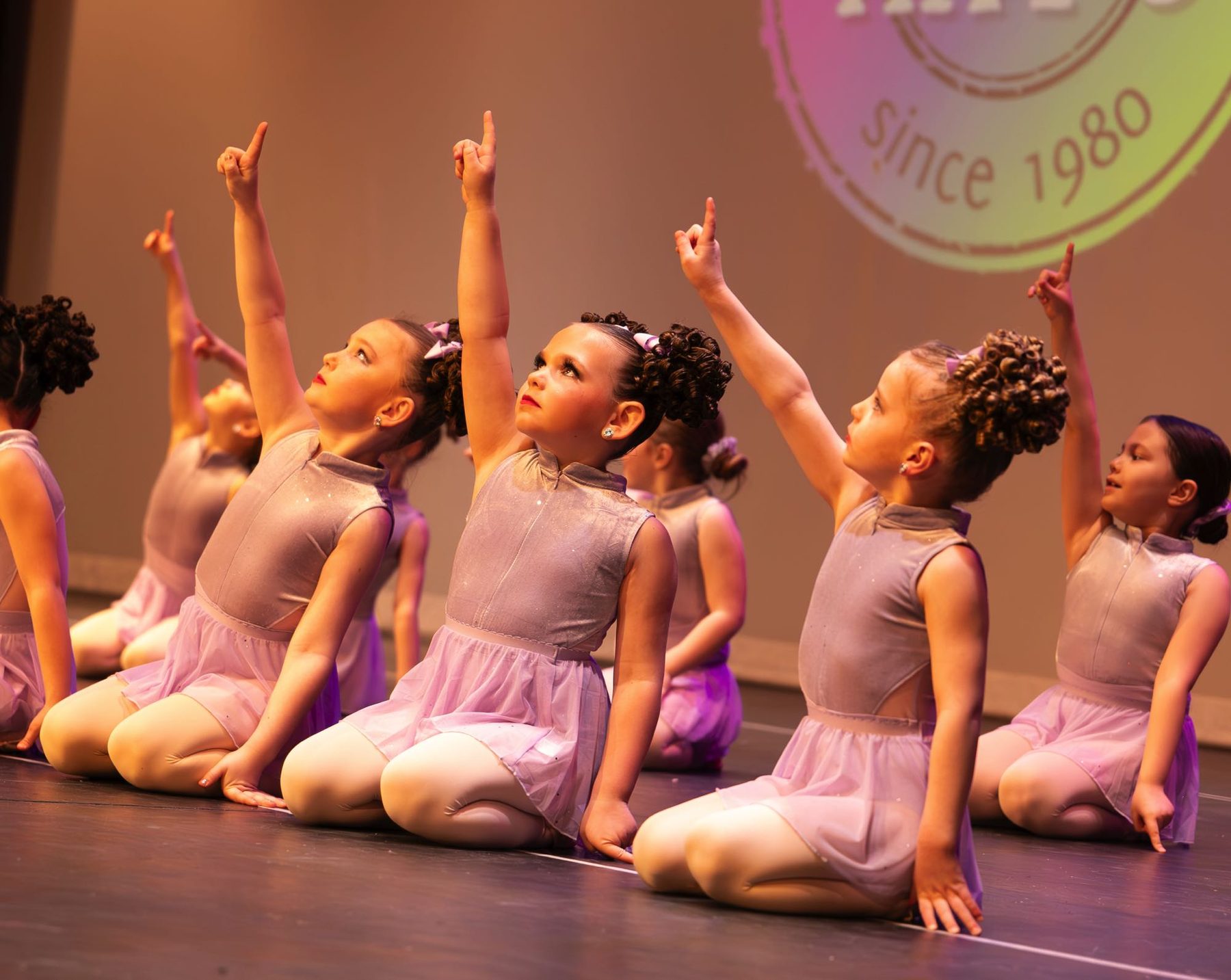 Young Kay's Act II dancers on stage at recital